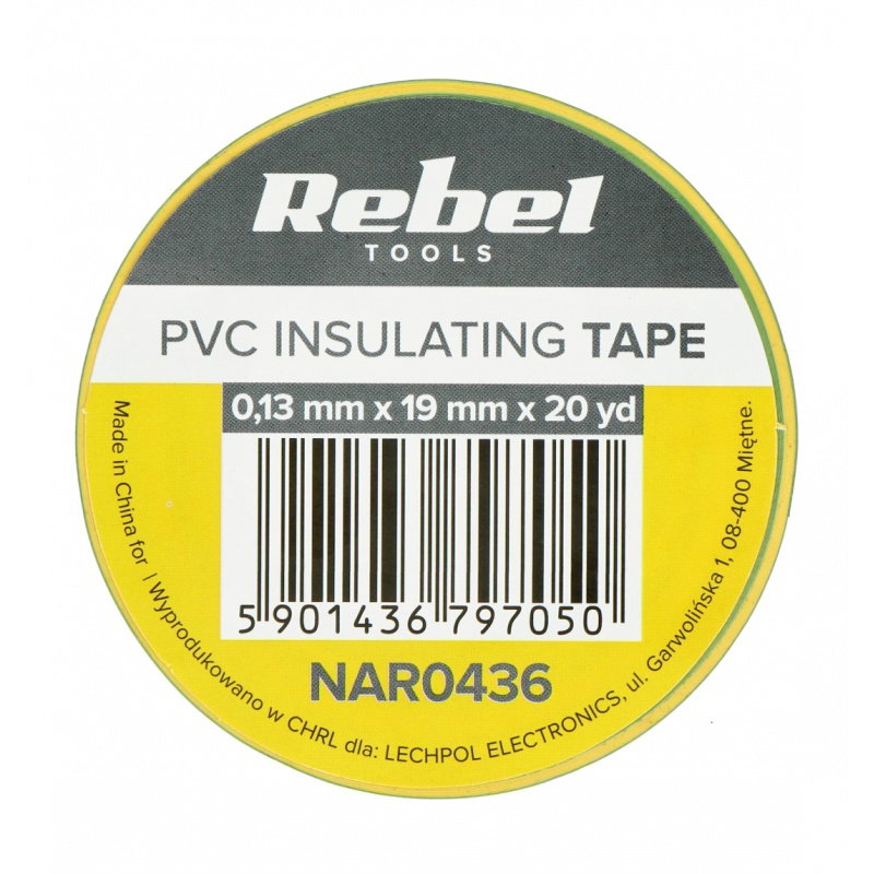 Isolierband Rebel 0,13x19mm x 18,2m gelb-grün