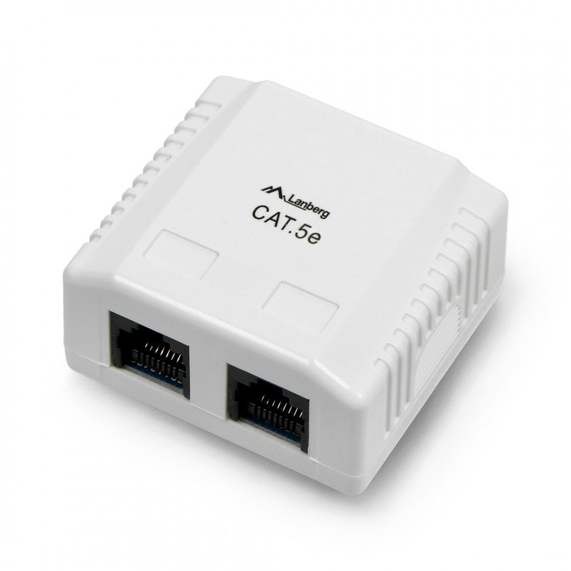 Lanberg 2x RJ45 geschirmte Wandsteckdose - weiß