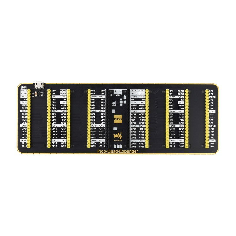 Pico Quad Expander - Quad-Expander mit Pins 2 x 20 GPIO - für