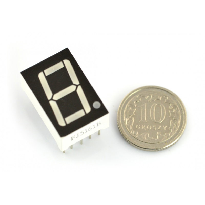 8-Segment-Anzeige x1 - 14 mm grün - 8 mcd - Kathodenfaktor