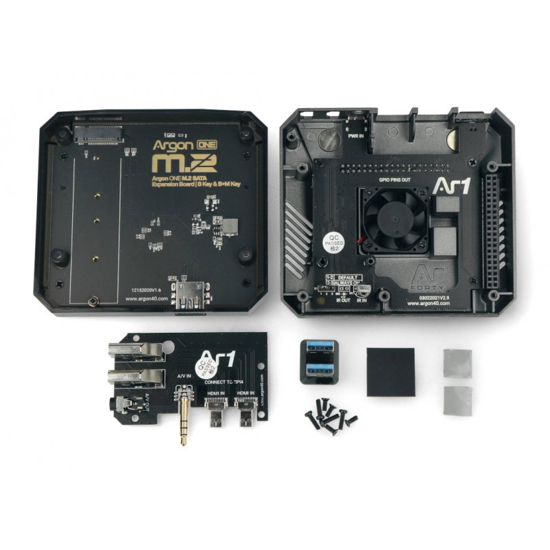 Aluminiumgehäuse für Raspberry Pi 4B mit Lüfter - Argon ONE M.2