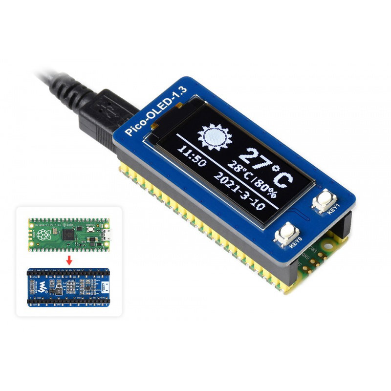 OLED-Display 1,3 '' 64x128px - SPI / I2C - schwarz und weiß -