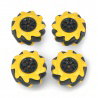 Mecanum-Radsatz - 48 mm - 4 Stück - Schwarz / Gelb mit Rollen -