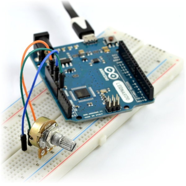 Drehpotentiometer auf der Kontaktplatte montiert