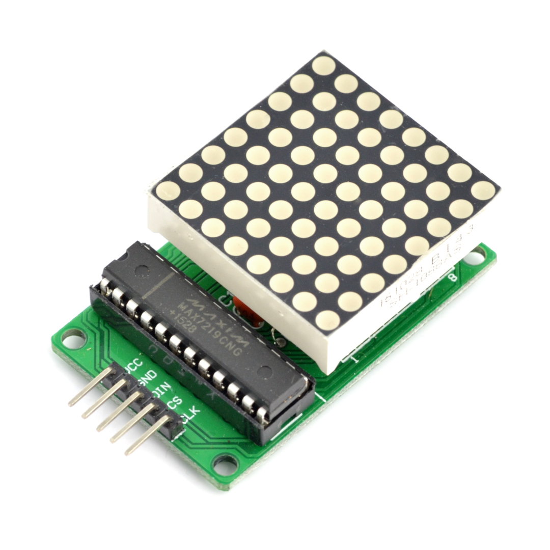 Um das Modul mit Arduino über die Bibliothek zu betreiben, verbinden Sie: DIN - PIN 12, CLK - PIN 11, CS - PIN 10
