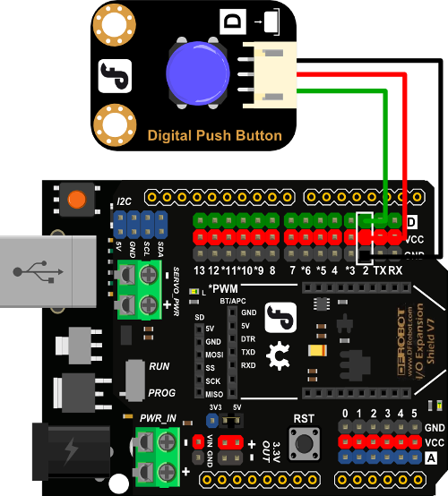 Ein Beispiel für die Verbindung des Sensors mit Arduino