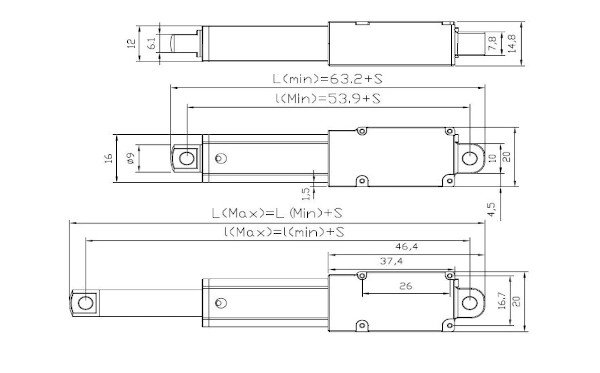Der elektrische Stellantrieb LD1 188N 5 mm / s 12 V - 3 cm Hub