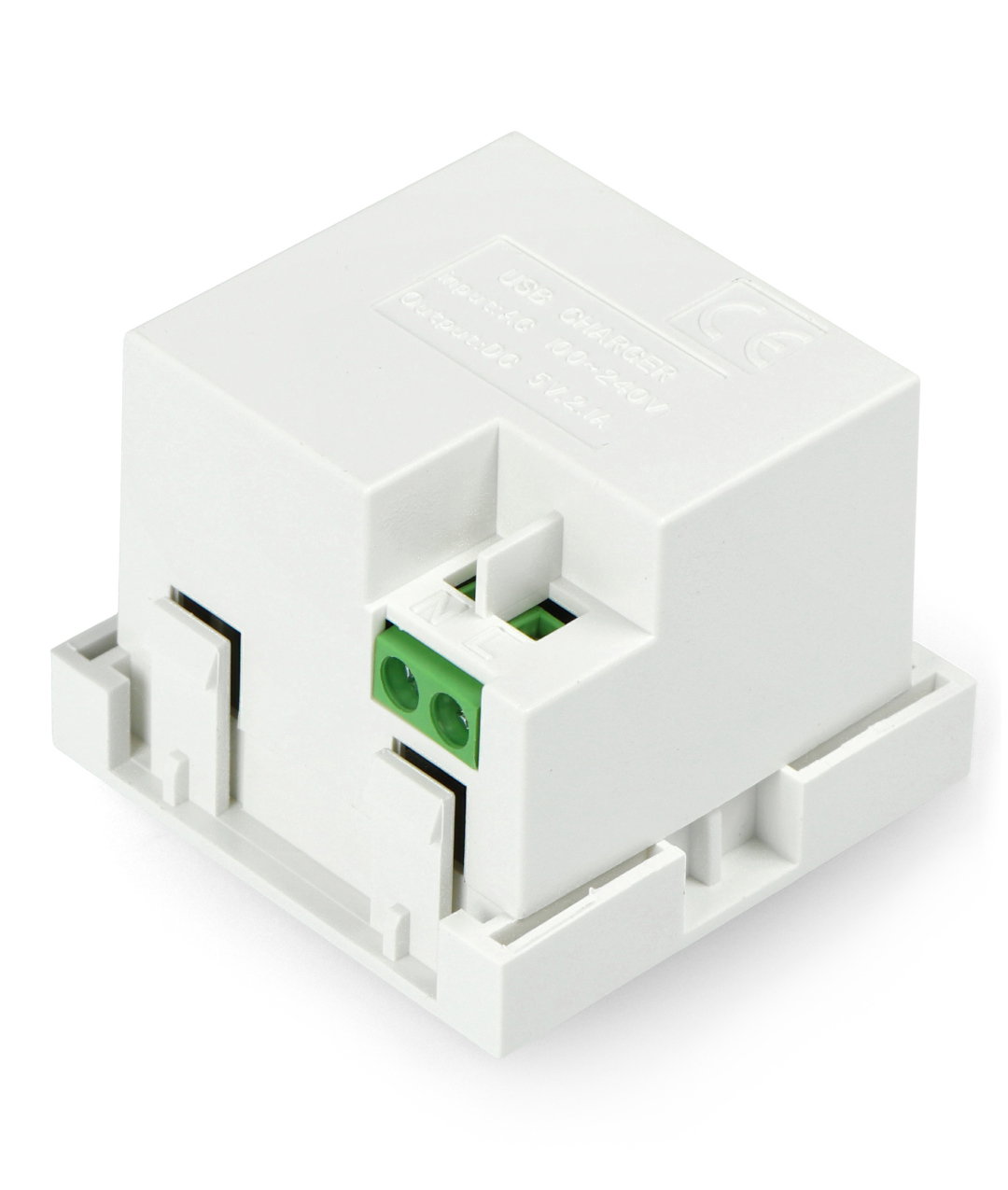 Unterputzsteckdose 250V Ladegerät 2x USB 45x45mm 2.1A - weiß