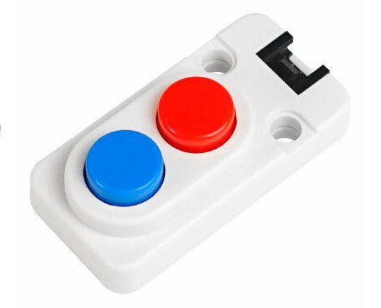 Das Modul ist mit blauen und roten Tasten ausgestattet.