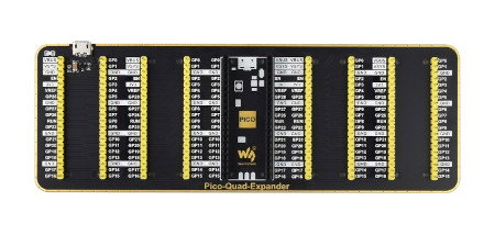 Der Expander bietet Platz für einen Raspberry Pi Pico und vier weitere Module.