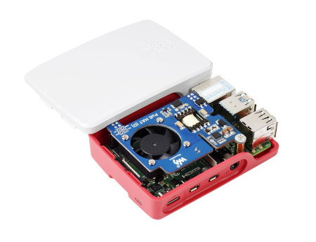 Gegenstand des Verkaufs ist das Power over Ethernet HAT (D) Shield - kompatibel mit dem offiziellen Gehäuse. Raspberry Pi Minicomputer und Gehäuse müssen separat erworben werden.