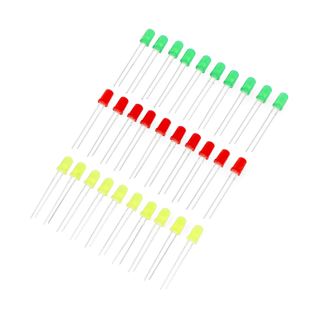 Ein Satz 5-mm-LEDs (30 Stück) Zestaw diod led