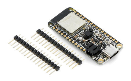 Feather ESP32-S2 im Set mit Goldpin-Anschlüssen.