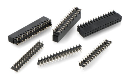 Das Set enthält 10 Stecker und 10 Buchsen 2x15-polig im Raster 2,54 mm.