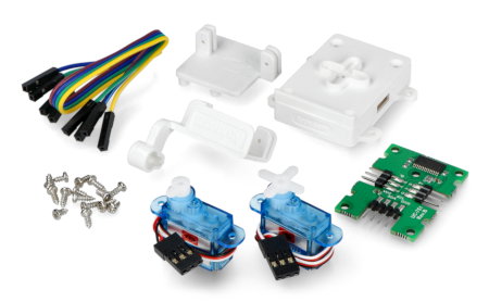 Inhalt des Arducam Pan Tilt Platform Kits.