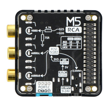 M5 RCA von M5Stack - Draufsicht.