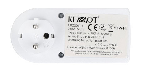 Programator czasowy cyfrowy 230 V 3600 W - Kemot URZ2001-1