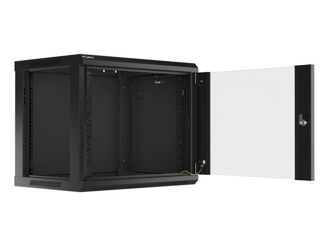 Szafa instalacyjna rack wisząca - 19'' 9U 600 x 450 mm - czarna - Lanberg WF01-6409-10B