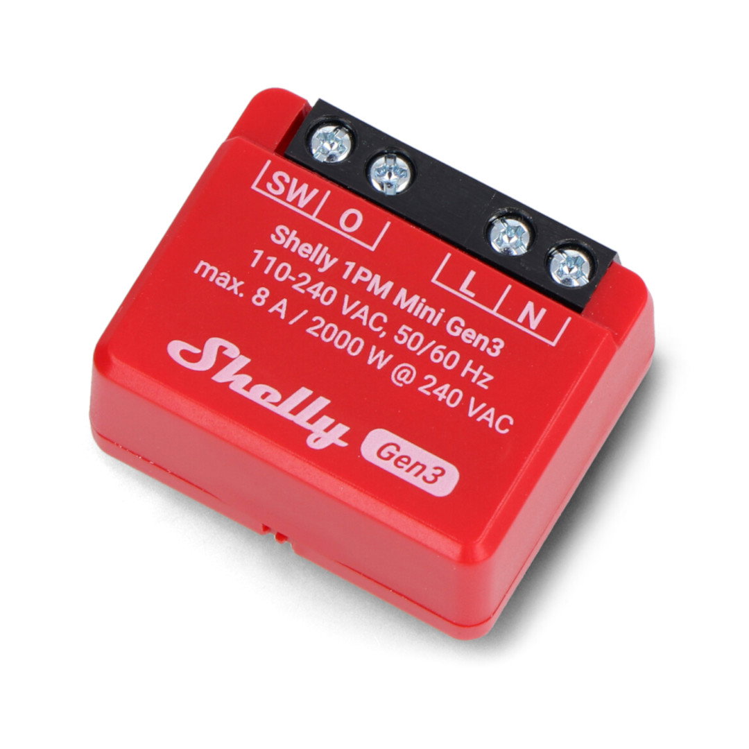 Shelly 1PM Mini Gen3 - 1x 240 V / 8 A WiFi / Bluetooth Relais - Energiemessung