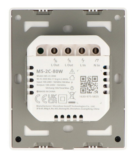 Sonoff M5-2C-80W - inteligentny włącznik ścienny WiFi / Matter - 2-kanałowy - biały