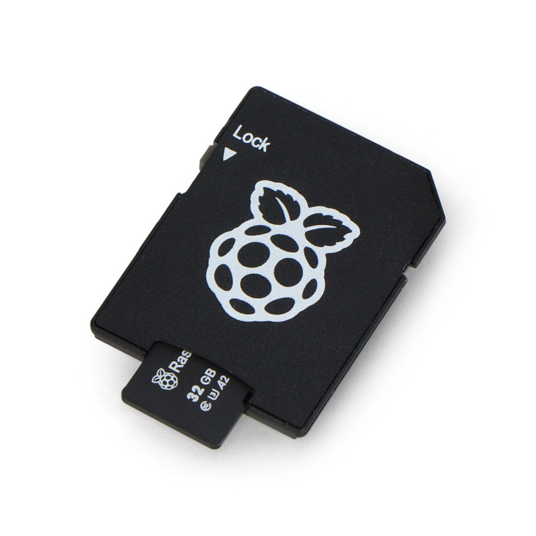 Raspberry microSD 32 GB 100 MB/s Class A2 Speicherkarte mit Raspberry Pi OS - mit Adapter und Etui im Lieferumfang