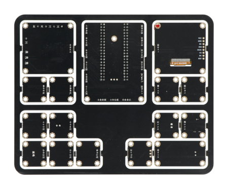 Zestaw czujników do Raspberry Pi Pico leży obrócony na białym tle.