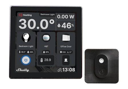 Shelly Wall Display + Blu H&T - ein intelligentes Bedienfeld mit 5A-Schalter und farbigem WLAN/Bluetooth-Display