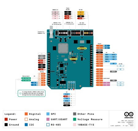Arduino Uno SPE Shield - nakładka Ethernet z RS485 i PoDL do Arduino Uno - Arduino ASX00073