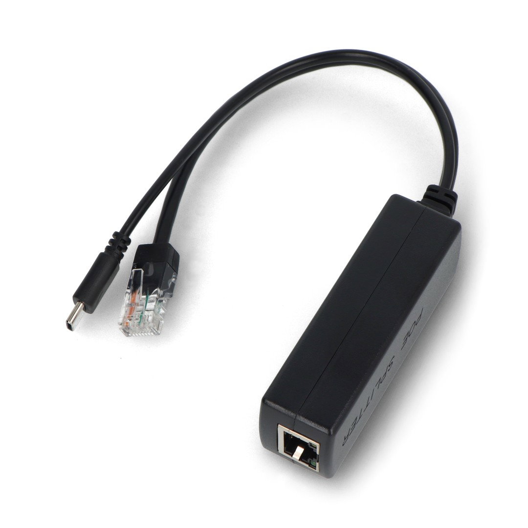 PoE-Splitter für Raspberry Pi - Ethernet LAN RJ45 Stromversorgung auf USB Typ C - Joy-IT