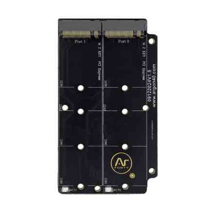 Das Argon ONE V5 Dual M.2 NVMe ist eine praktische Erweiterungskarte mit 2 M.2 NVMe-Steckplätzen für den Raspberry Pi 5